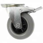 100mm 0Kg LD Grey Swivel and Braked Castor on Pl